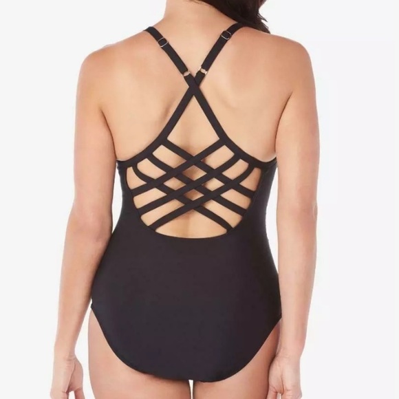 SWIM Solutions Triple Cross Back One Piece - Picture 2 of 4